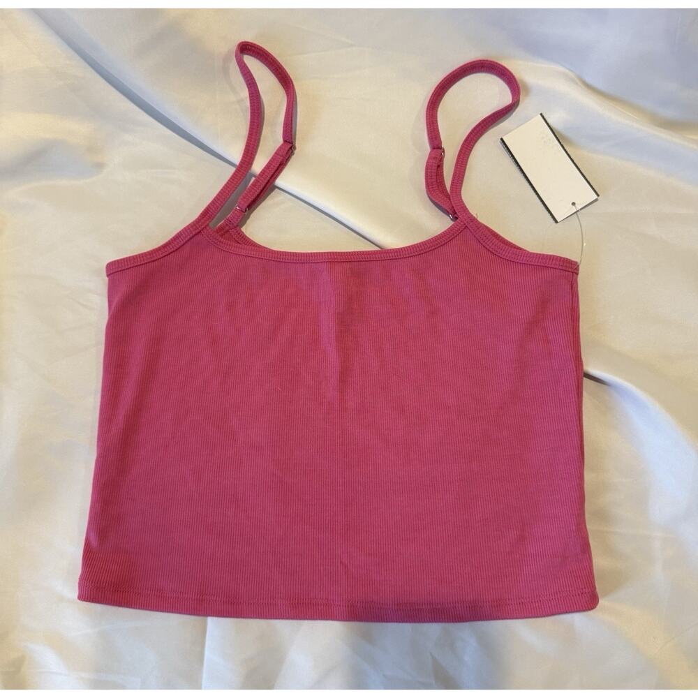 Good American Pink Cropped Tank Top Size 4